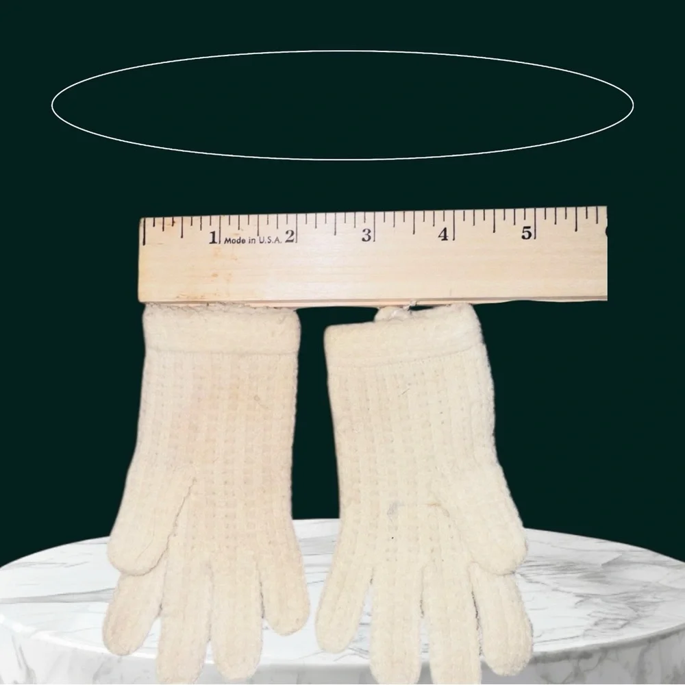 Lot of 2 Vintage Little Girl Children's Kid Gloves White Cream Pearls